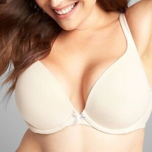 TWO Cacique Cream Boost Plunge Bra 44C